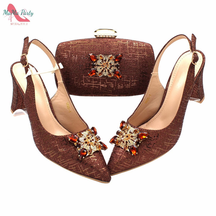 Fashionable African  Women's Shoes and Bag Set Bennys Beauty World