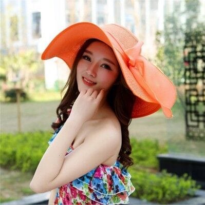 Female Straw Hat Casual Cap For Women UV Protection Hat rose Red 1