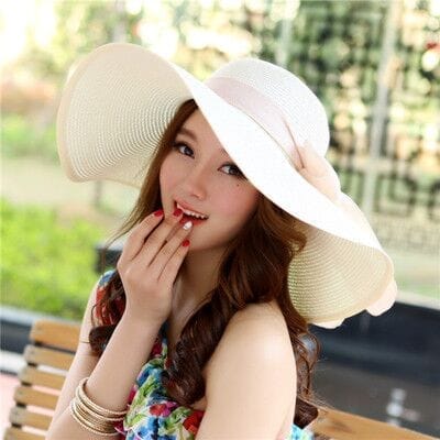 Female Straw Hat Casual Cap For Women UV Protection Hat Pink 1