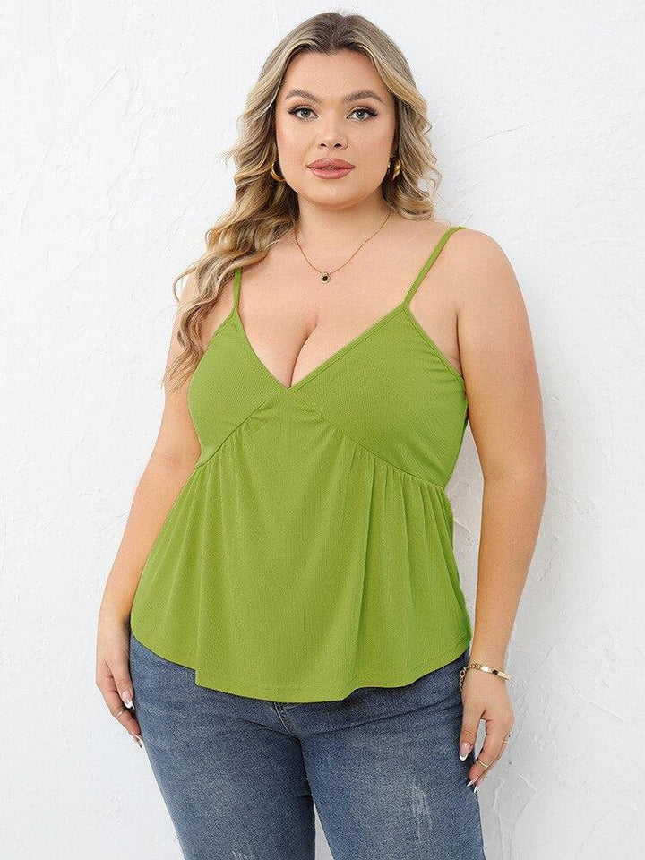 Finjani Cami Top Peplum Hem Cami Tops Plus Size Solid Cami Top Summer  Women Clothing 2023 BENNYS 