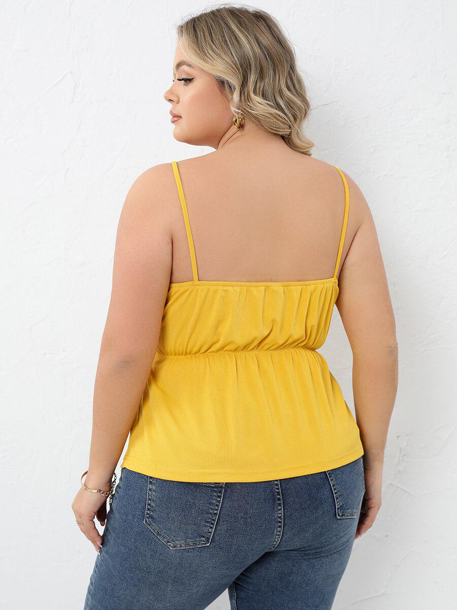 Finjani Cami Top Peplum Hem Cami Tops Plus Size Solid Cami Top Summer  Women Clothing 2023 BENNYS 