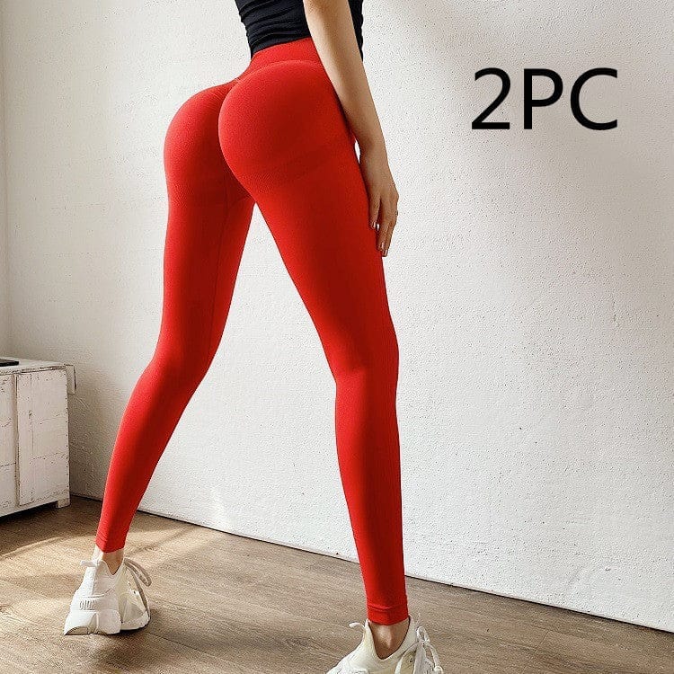 Red High Waisted Leggings Ladies Tights Bum Lift Push up Pants -  in  2023