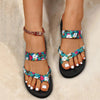 Floral Flip Flops Beach Fashion Slip On Sandals For Women BENNYS 