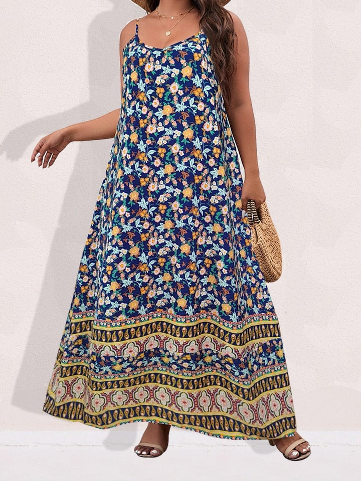 Floral Maxi Cami Dress Backless Plus Size Beach Dresses BENNYS 