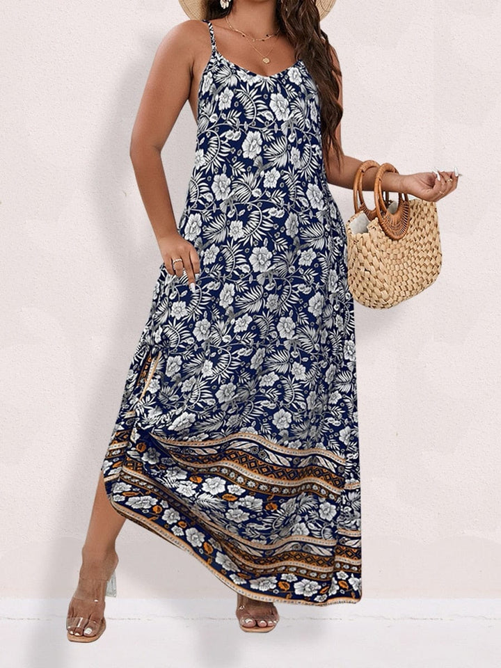 Floral Maxi Cami Dress Backless Plus Size Beach Dresses BENNYS 