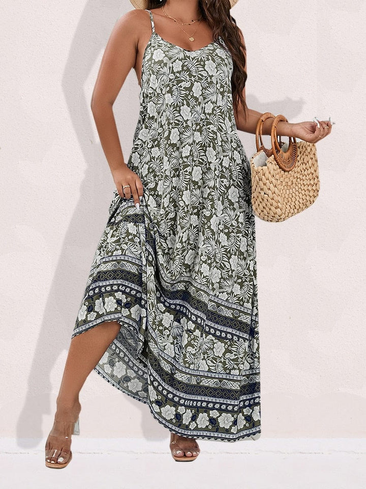 Floral Maxi Cami Dress Backless Plus Size Beach Dresses BENNYS 