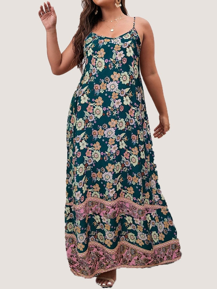 Floral Maxi Cami Dress Backless Plus Size Beach Dresses BENNYS 