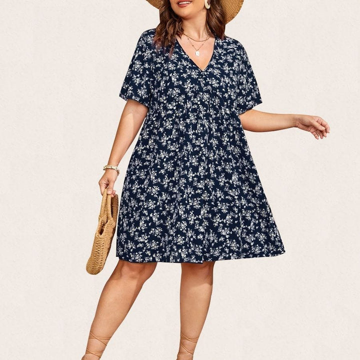 Floral Print Flutter Sleeve Smock Summer Dress BENNYS 