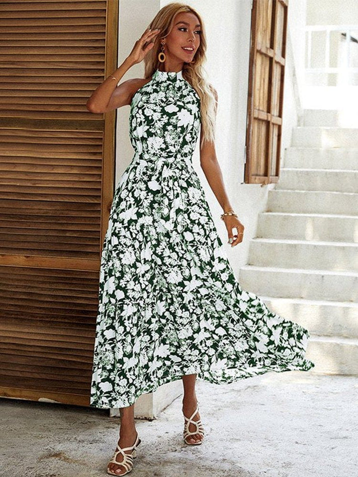 Floral Print Halter Women Summer Casual  Dress BENNYS 