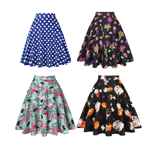 Floral Printed A Line Swing Women Skirt BENNYS 