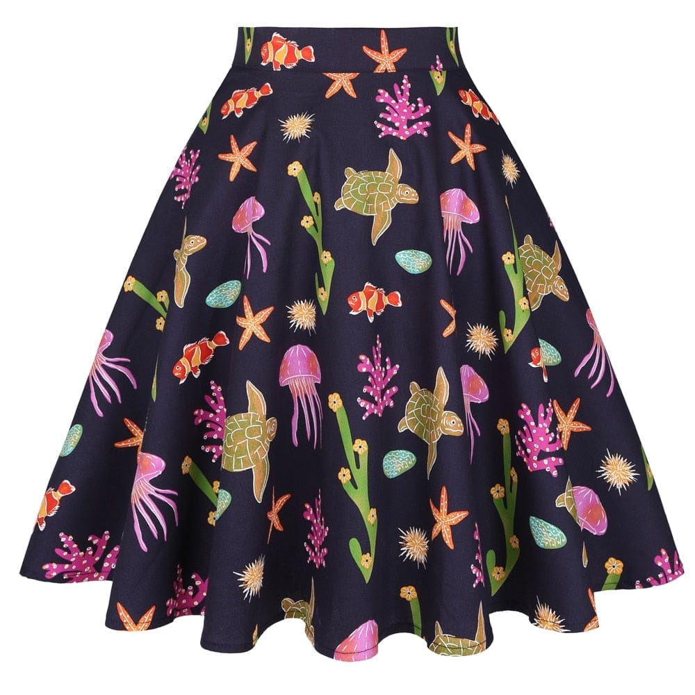 Floral Printed A Line Swing Women Skirt BENNYS 