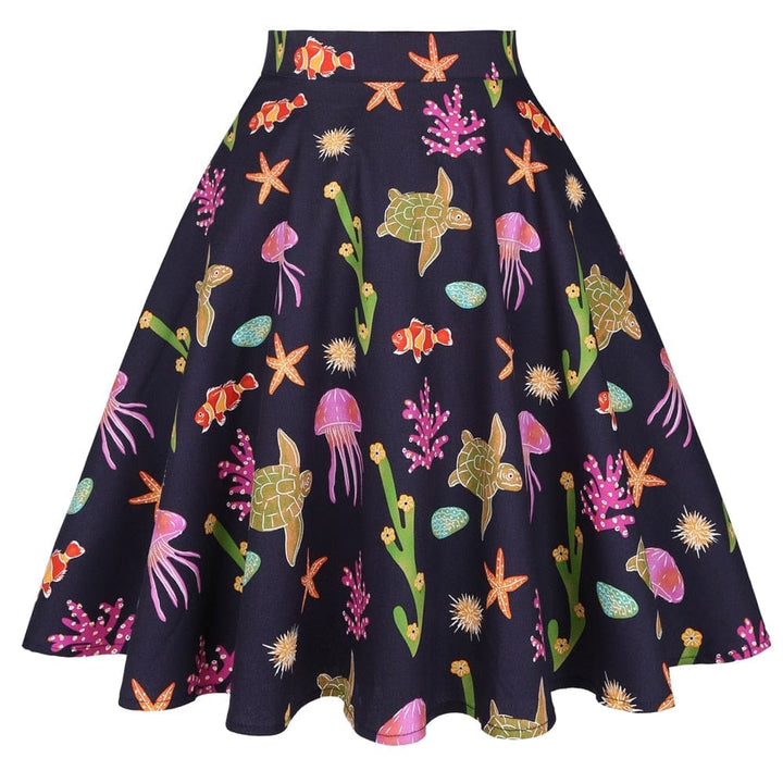 Floral Printed A Line Swing Women Skirt BENNYS 