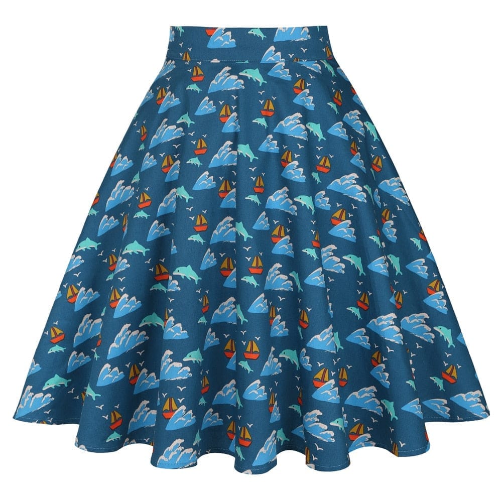 Floral Printed A Line Swing Women Skirt BENNYS 