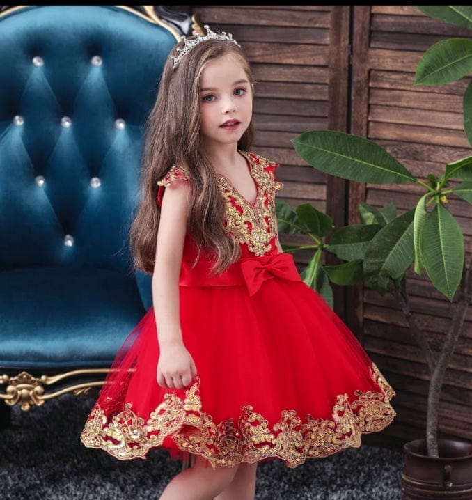 Kids red 2024 party dress