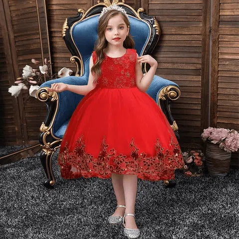 Flower Girls Dress Mermaid tail kids dress for girls princess Birthday dress BENNYS 