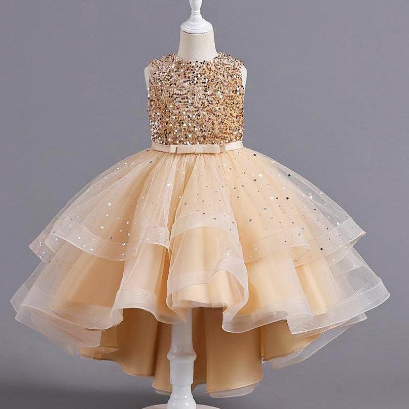Flower Girls Princess Sequins Baby Wedding Christmas Party Dress-Dress-Bennys Beauty World