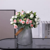 Flowers Bouquet White Red Rose Peony Fake Flower BENNYS 