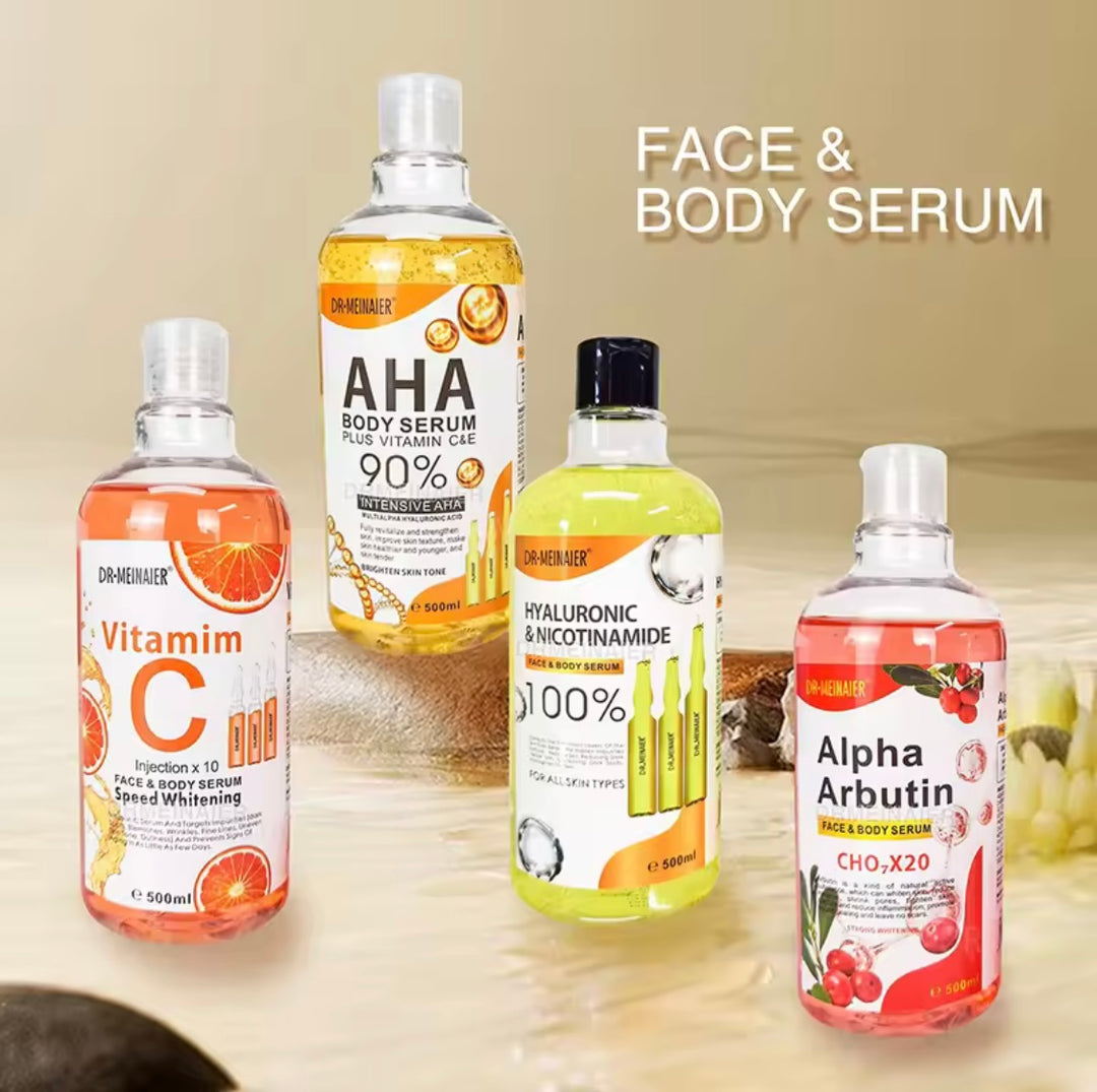 500ml AHA Hyaluronic Vitamin C Arbutin Face and Body Serum