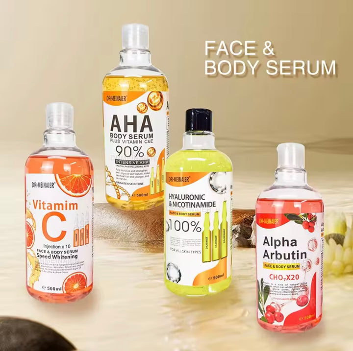 500ml AHA Hyaluronic Vitamin C Arbutin Face and Body Serum