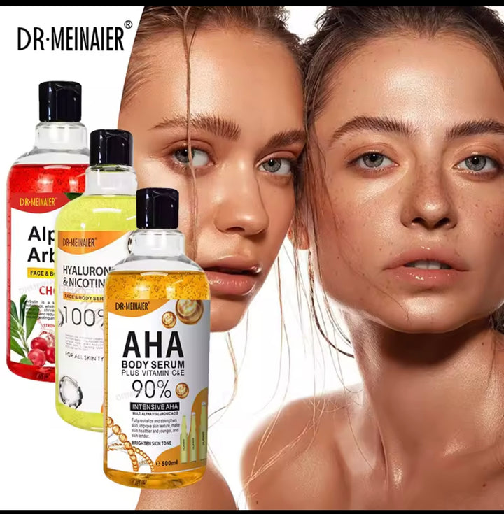 500ml AHA Hyaluronic Vitamin C Arbutin Face and Body Serum