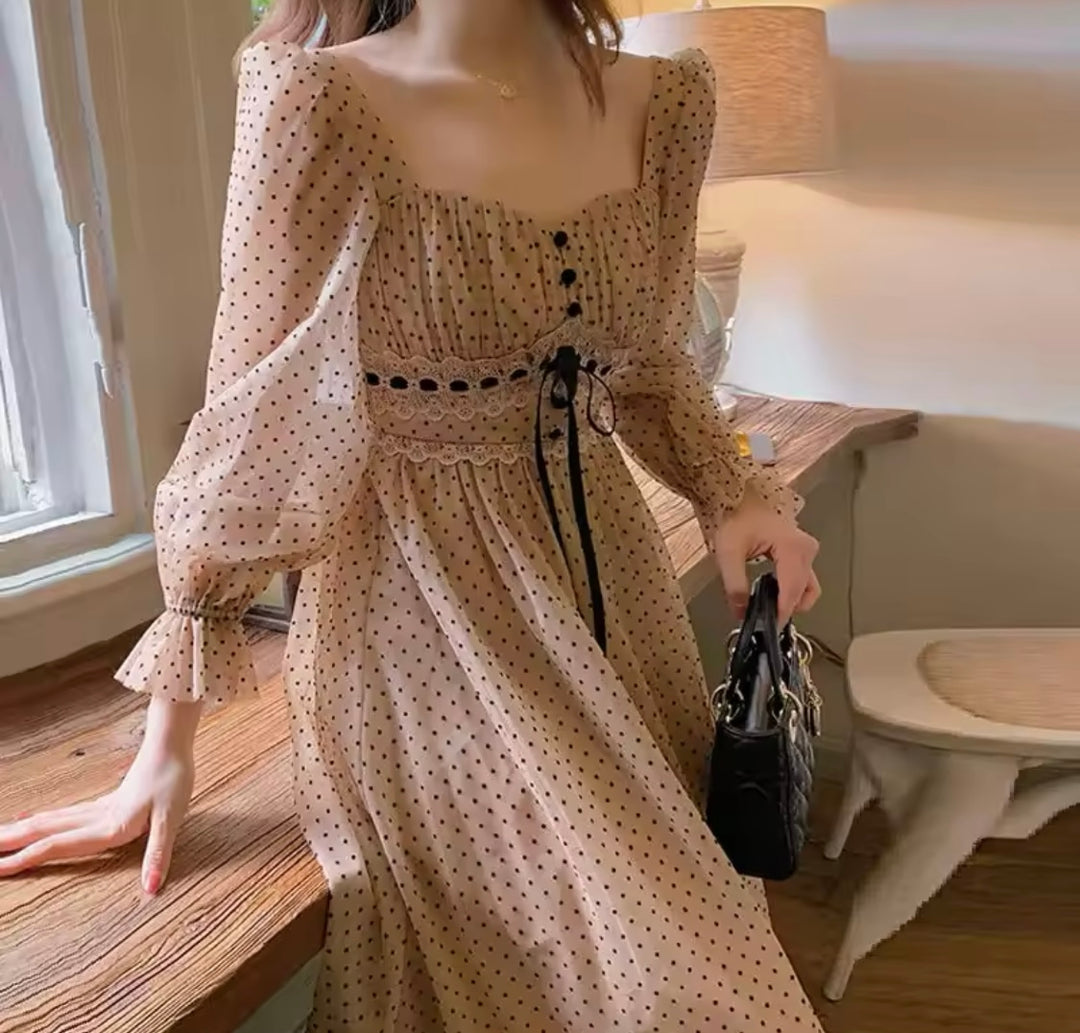 Polka Dot High Waist  Dress