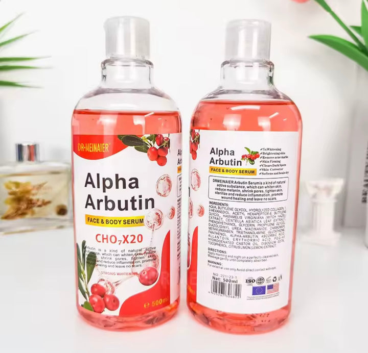 500ml AHA Hyaluronic Vitamin C Arbutin Face and Body Serum