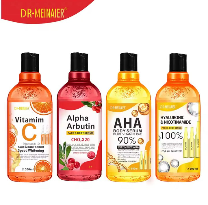 500ml AHA Hyaluronic Vitamin C Arbutin Face and Body Serum