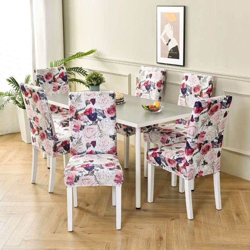 Geometric printed stretch chair cover for dining room BENNYS 