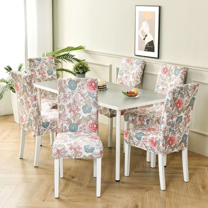 Geometric printed stretch chair cover for dining room BENNYS 