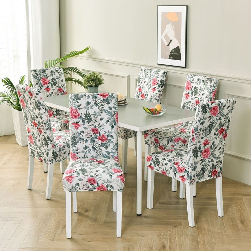 Geometric printed stretch chair cover for dining room BENNYS 