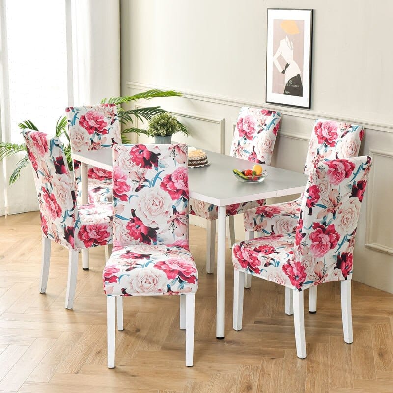 Geometric printed stretch chair cover for dining room BENNYS 
