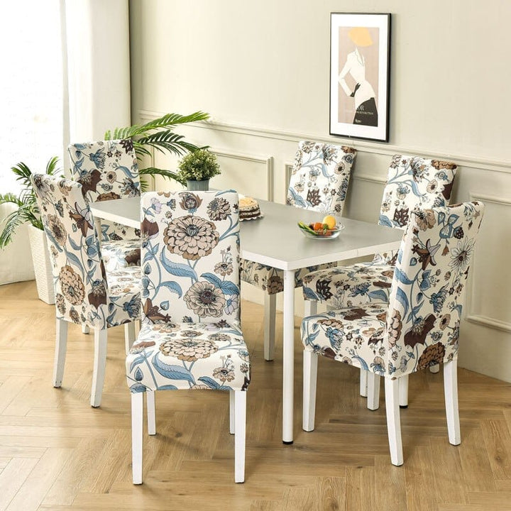 Geometric printed stretch chair cover for dining room BENNYS 