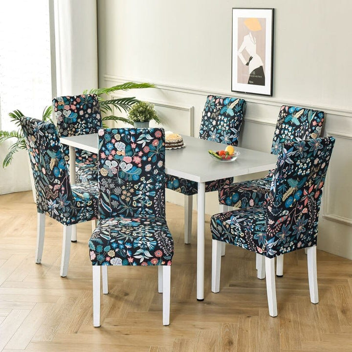 Geometric printed stretch chair cover for dining room BENNYS 