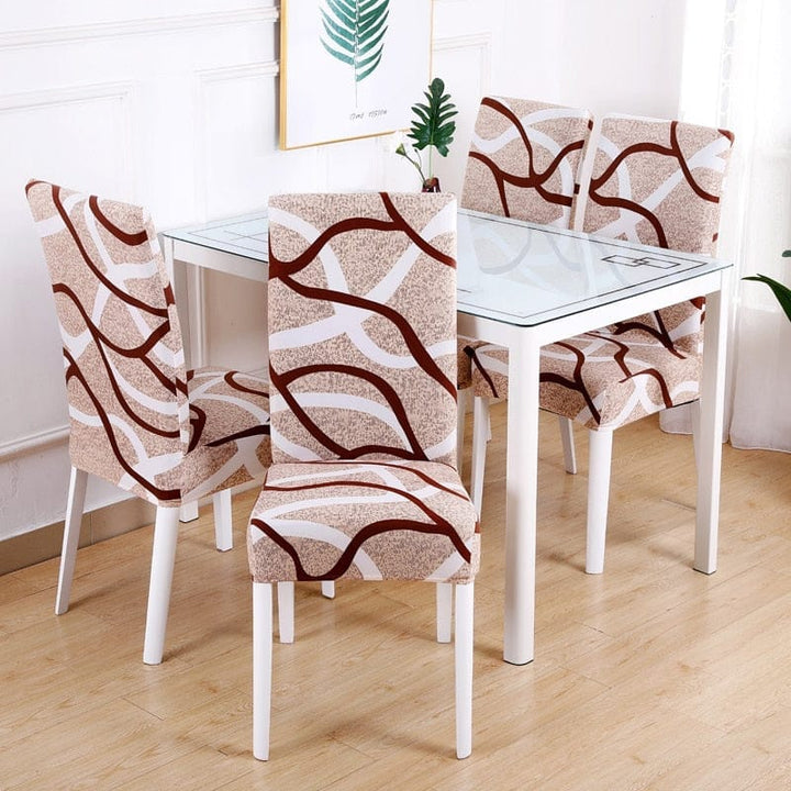 Geometric printed stretch chair cover for dining room BENNYS 