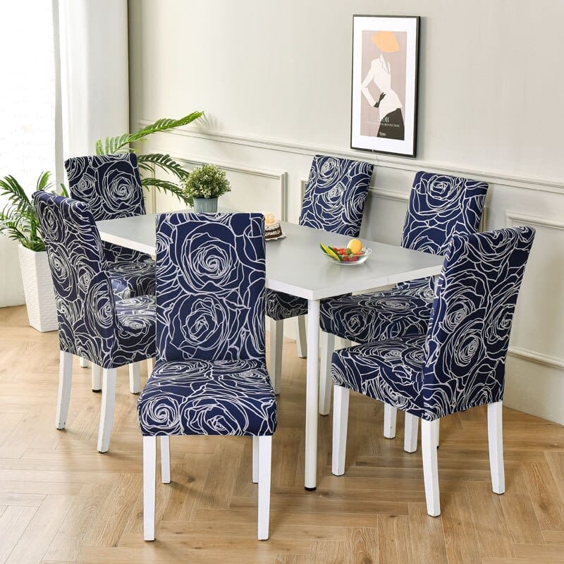 Geometric printed stretch chair cover for dining room BENNYS 