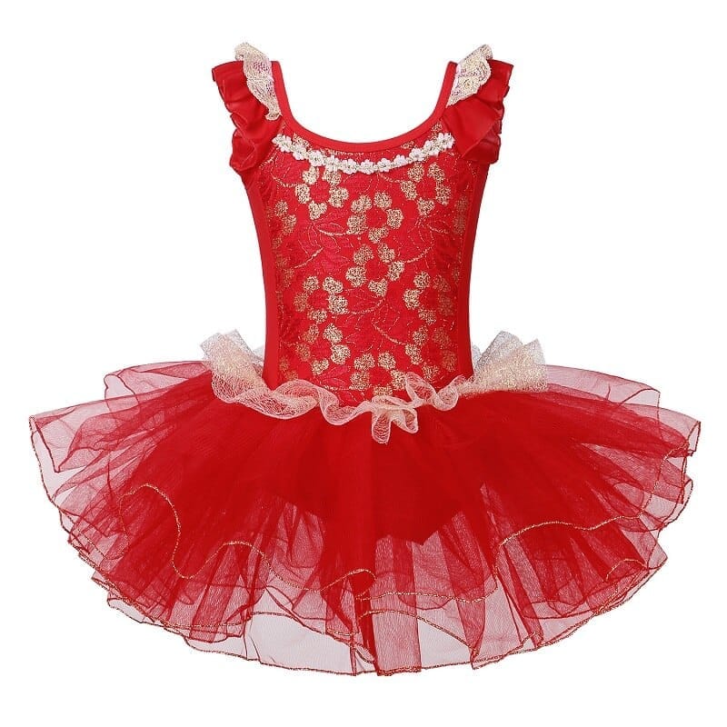 Girls Ballet Tutu Tulle Dress Sleeveless Gymnastics Dress For Kids BENNYS 