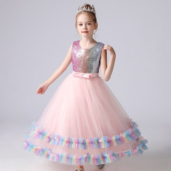 Girls Clothes Wedding Frock Gown Sequinned Princes Tutu Dress BENNYS 