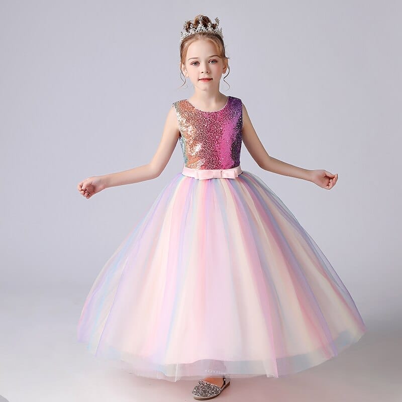 Girls Clothes Wedding Frock Gown Sequinned Princes Tutu Dress BENNYS 