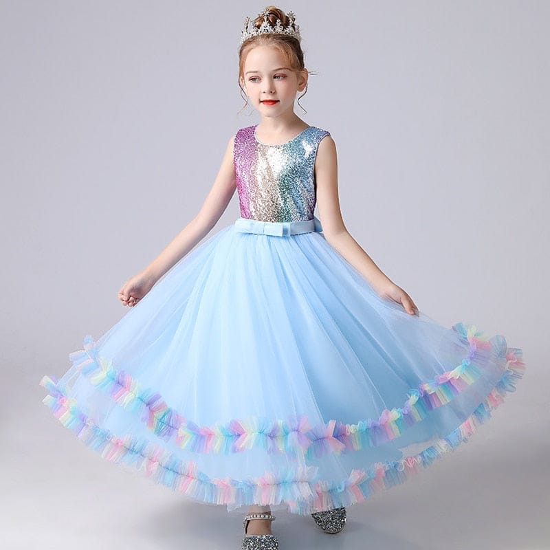 Girls Clothes Wedding Frock Gown Sequinned Princes Tutu Dress BENNYS 