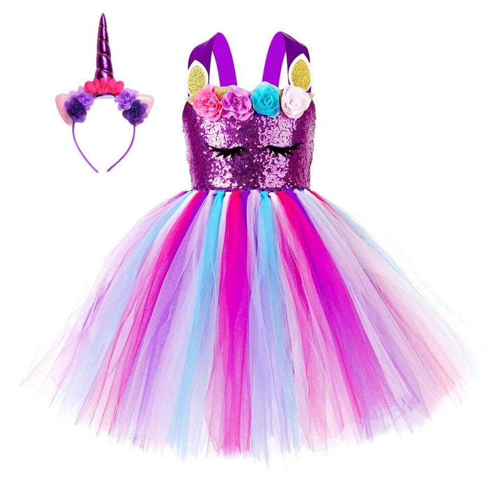 Girls Dress Summer Sequin Kids Costume Unicorn Dresses BENNYS 