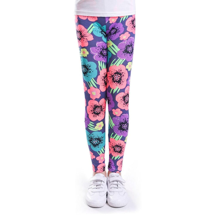 Girls Leggings Skinny Printed Flower Kids Pants for 2-13 years BENNYS 