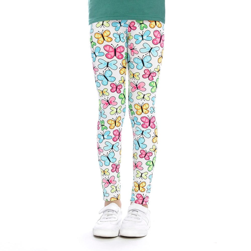 Girls Leggings Skinny Printed Flower Kids Pants for 2-13 years BENNYS 