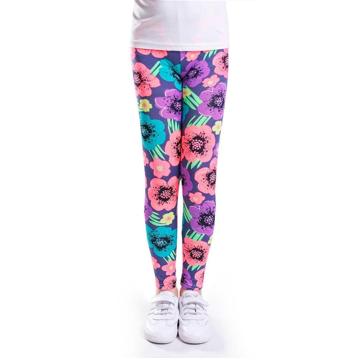 Girls Leggings Skinny Printed Flower Kids Pants for 2-13 years BENNYS 