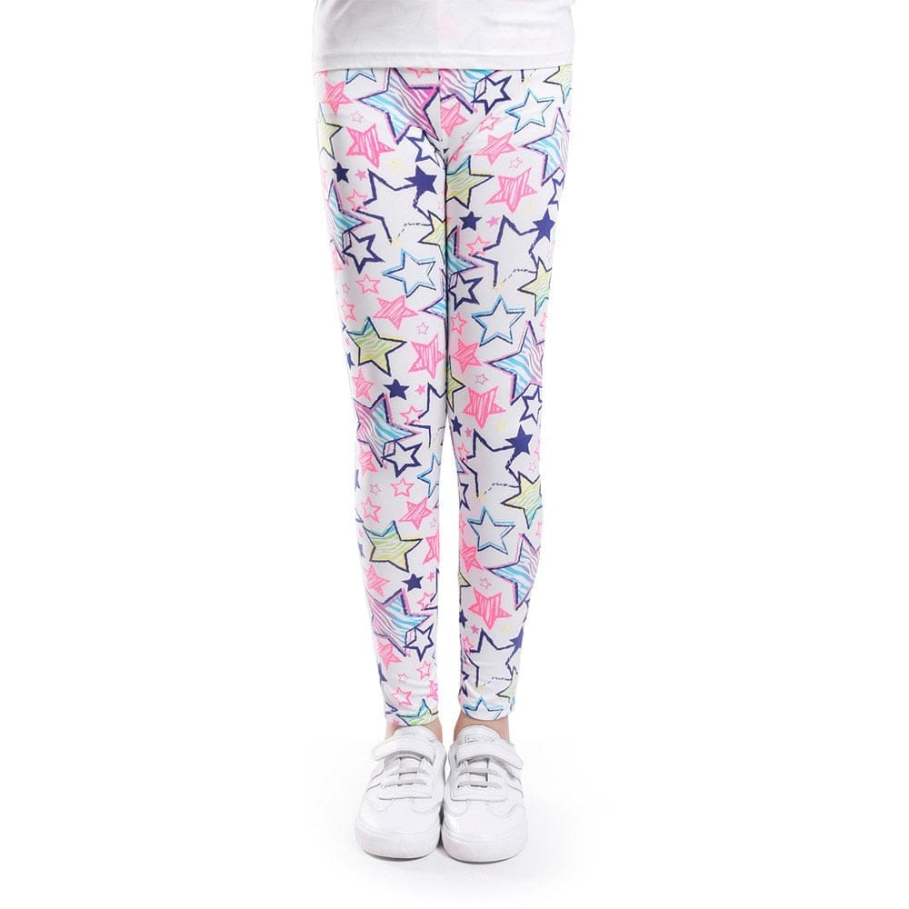 Girls Leggings Skinny Printed Flower Kids Pants for 2-13 years BENNYS 