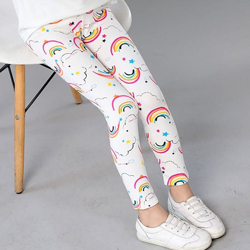 Girls Leggings for Kids Rainbow Print Casual Floral Pencil Pants BENNYS 