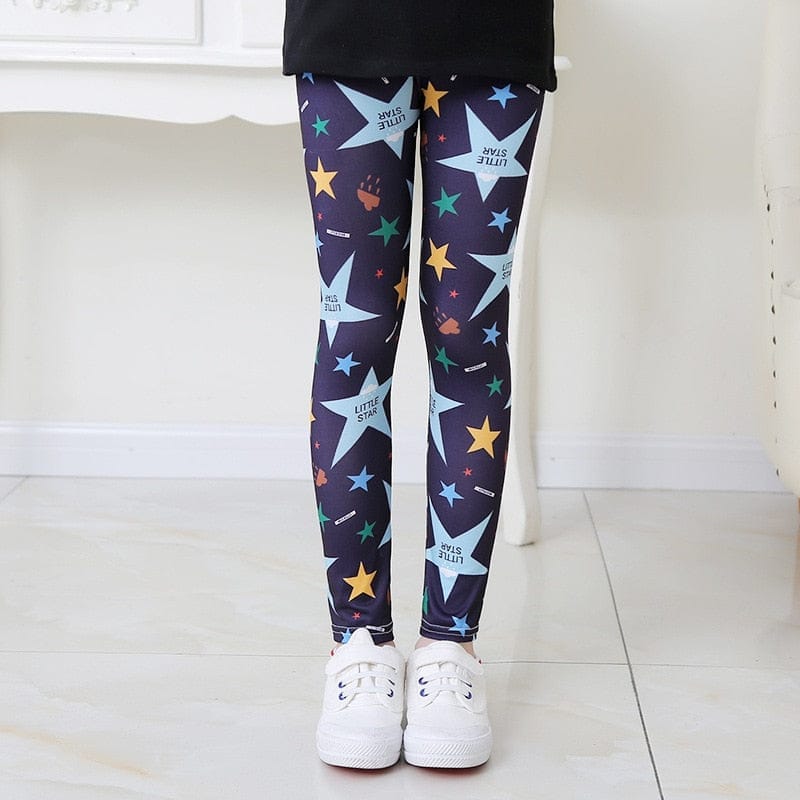 Girls Leggings for Kids Rainbow Print Casual Floral Pencil Pants BENNYS 