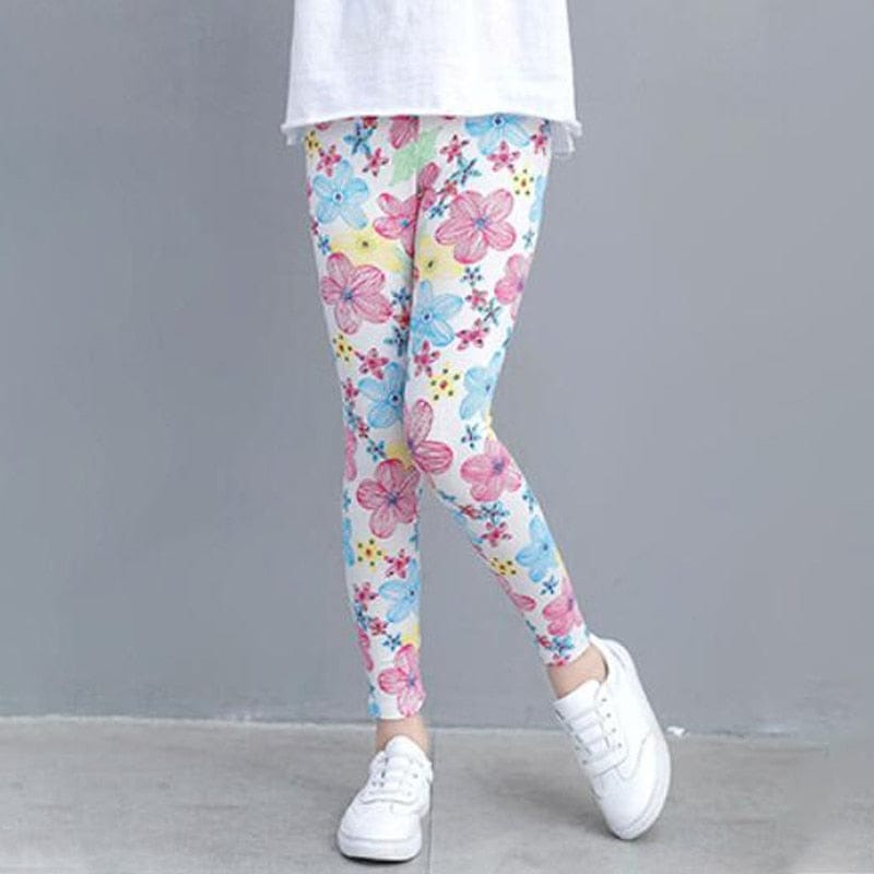 Girls Leggings for Kids Rainbow Print Casual Floral Pencil Pants BENNYS 