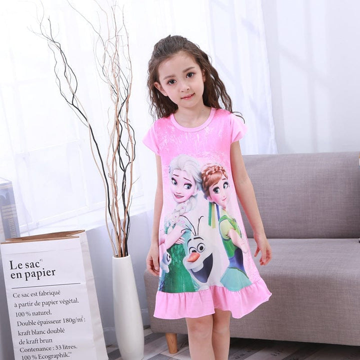 Girls Nightdress Clothes Cartoon Children's Short-sleeved Pajamas BENNYS 