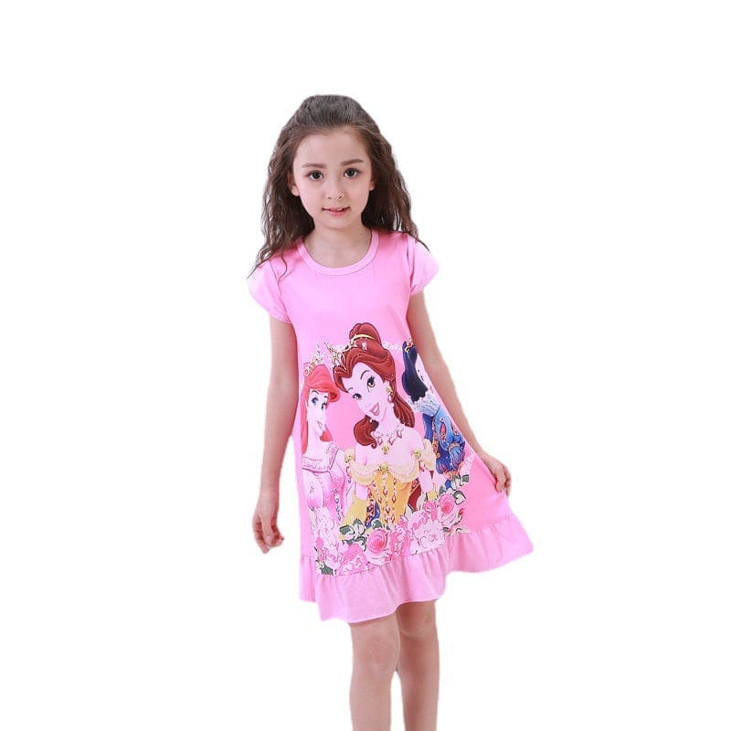 Girls Nightdress Clothes Cartoon Children's Short-sleeved Pajamas BENNYS 