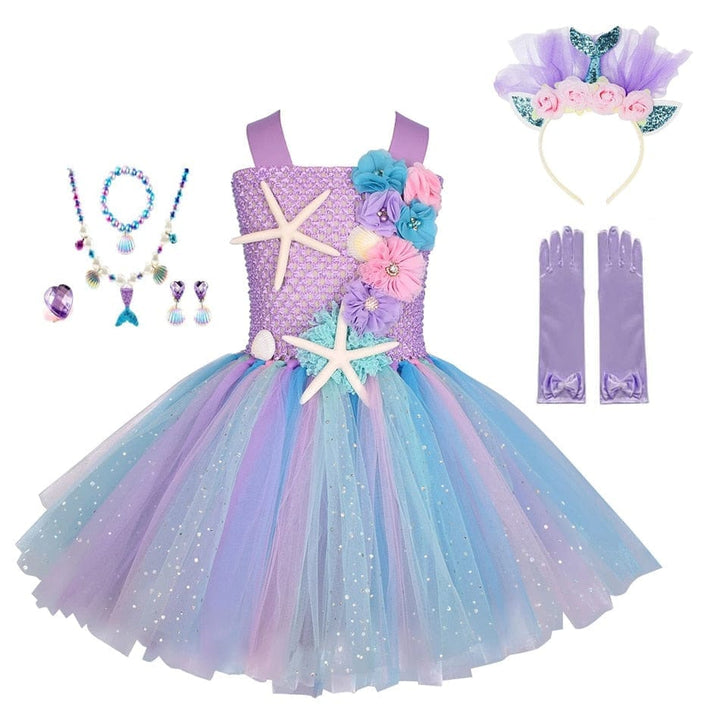 Girls Pastel Ariel Mermaid Tutu Dress BENNYS 